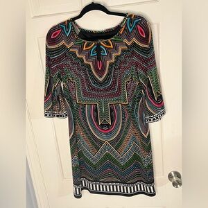 Laundry By Shelli Segal Multicolor Geometric Midi Dress